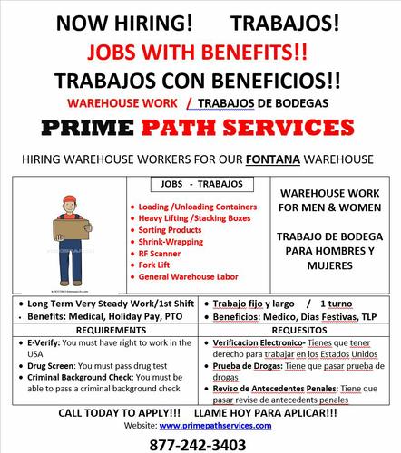 Hiring Event/Job Fair-Immediate Openings! Warehouse Work w/Benefits