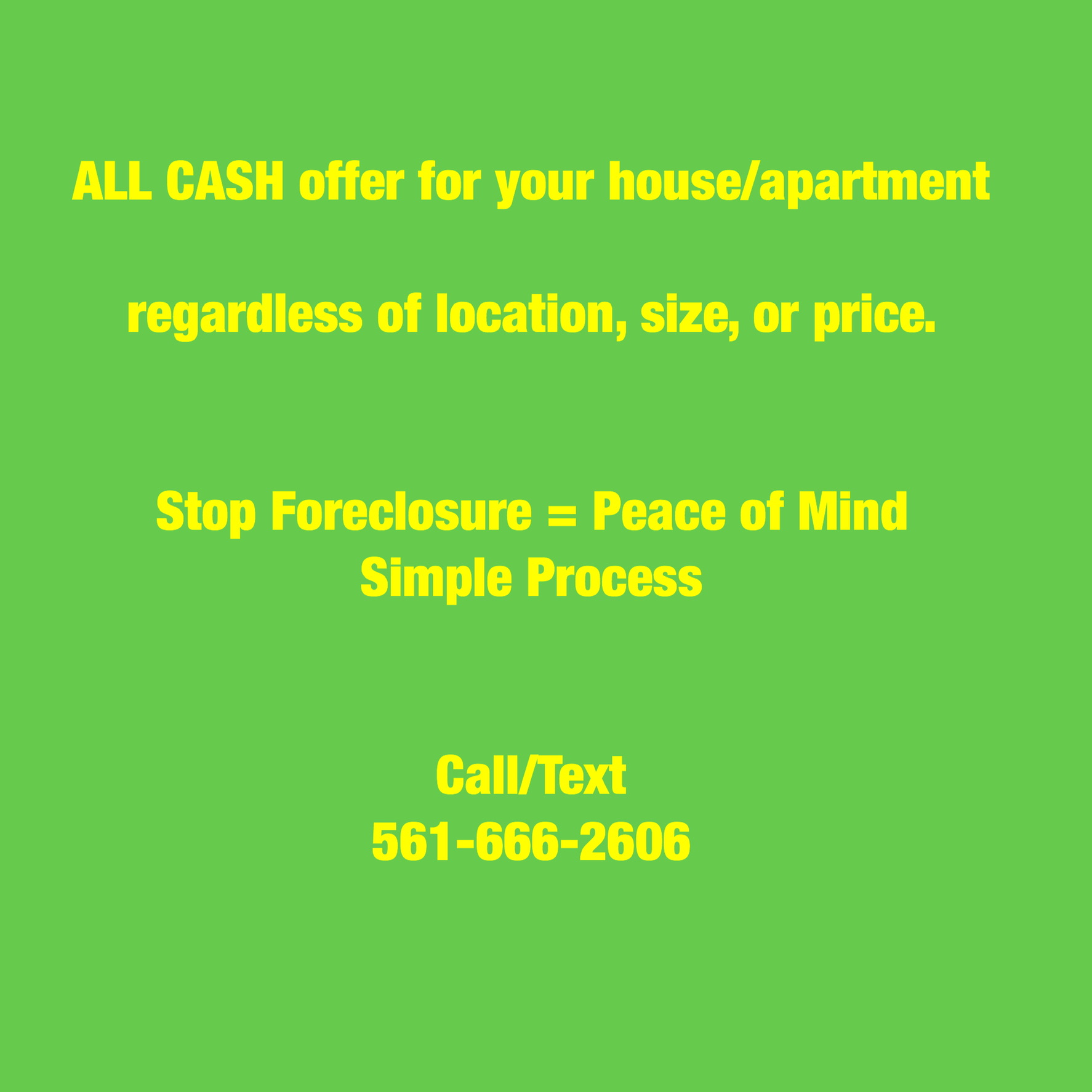 We can buy your all CASH quickly!