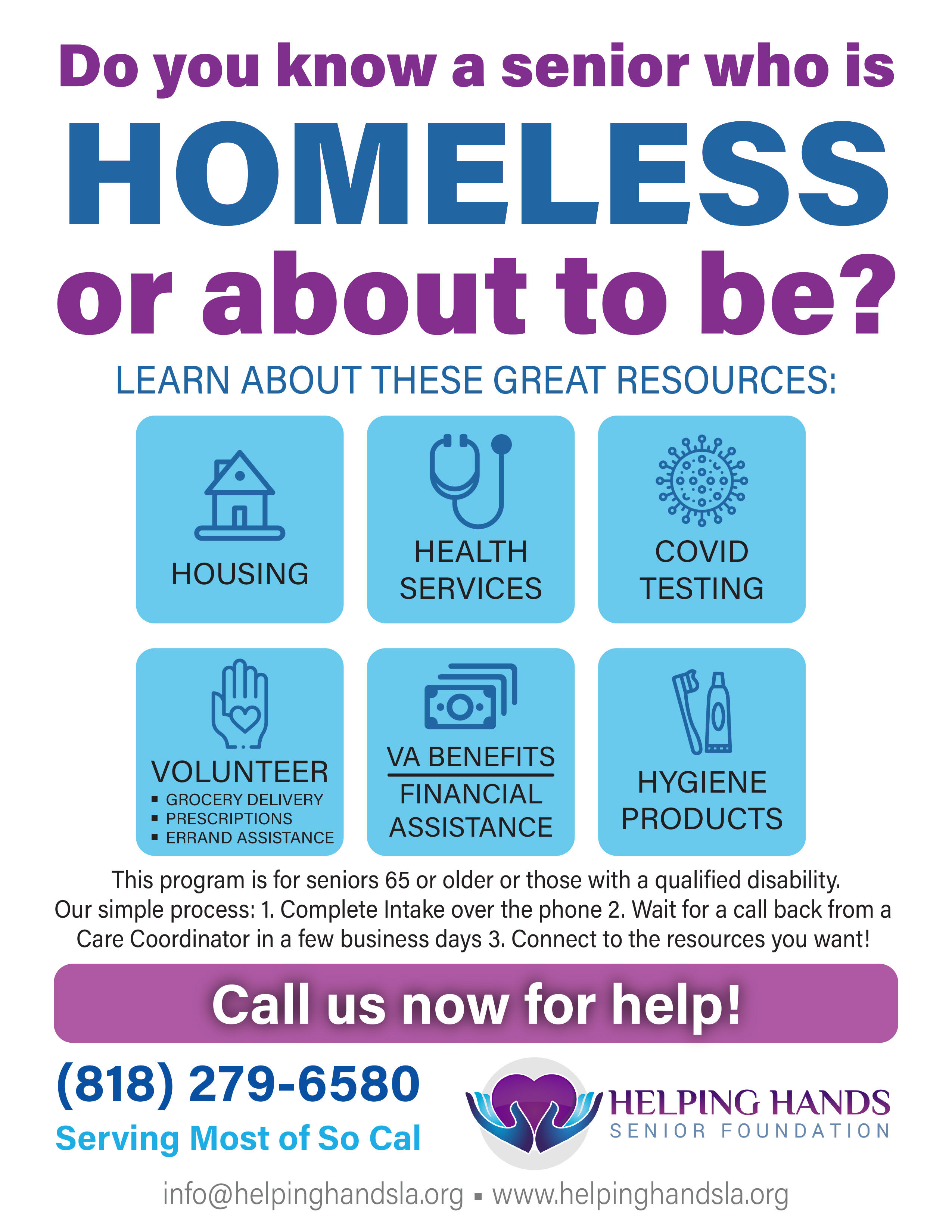 For Seniors Experiencing / At Risk of Homelessness
