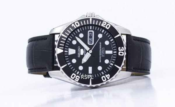 SEIKO 5 SPORTS AUTOMATIC 23 JEWELS RATIO BLACK LEATHER SNZF17J1-LS6 MEN’S WATCH
