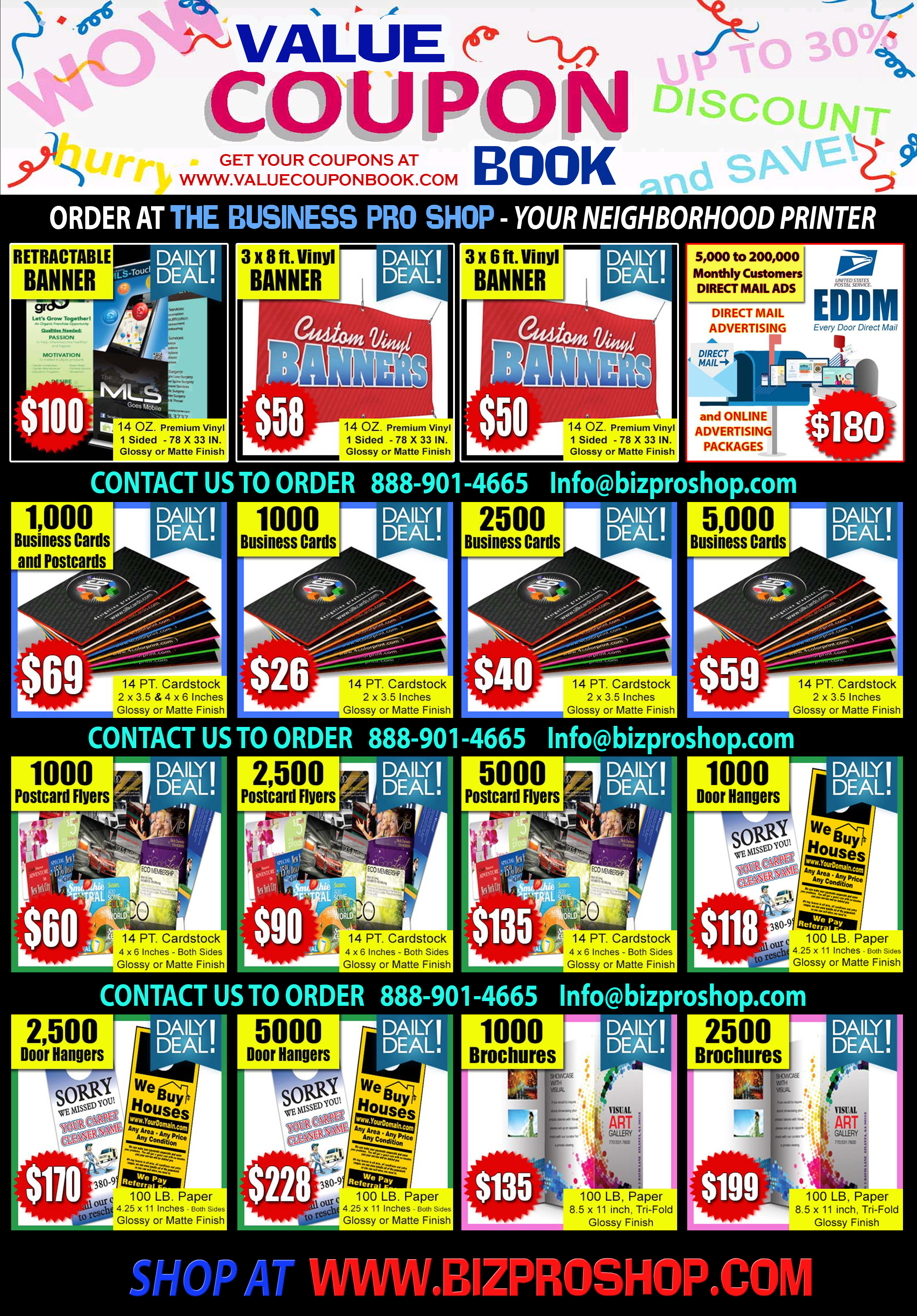 Coupons: Printing, Cleaning  Products,  Auto Services