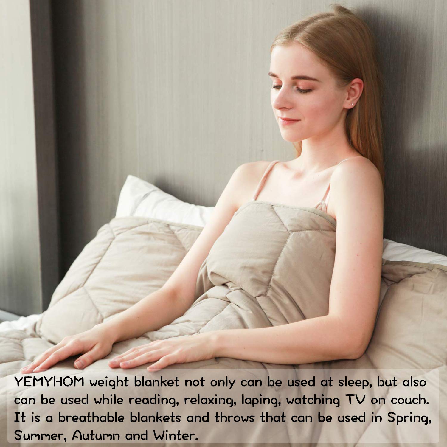 YEMYHOM 100% Cotton Weighted Blanket Adult 60