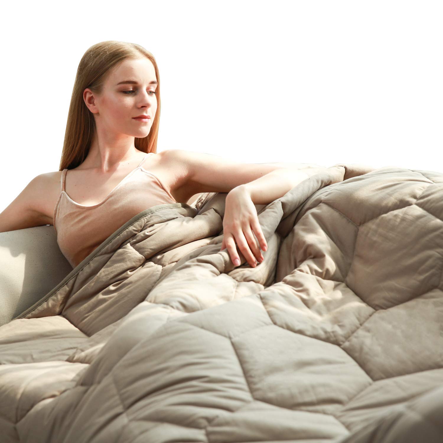 YEMYHOM 100% Cotton Weighted Blanket Adult 60