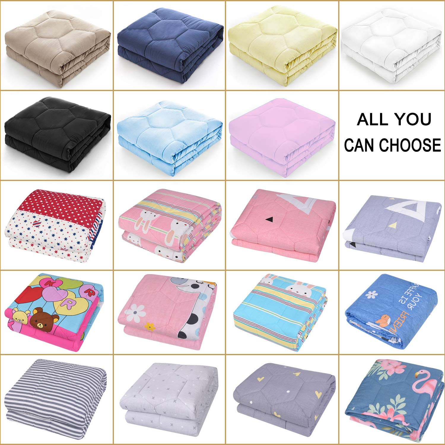 YEMYHOM 100% Cotton Weighted Blanket Adult 60