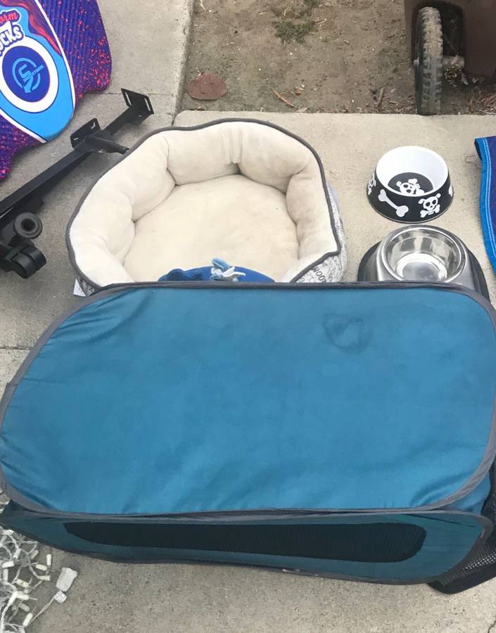 1130 HACIENDA ST, PLACENTIA, CA.  7:30am Fishing tackle, clothes, dog bed, pet supplies, tools