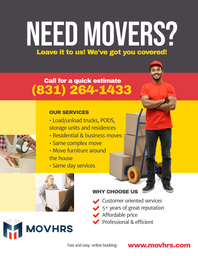 Need Moving Help? Need help moving? Call MOVHRS! $30/hr