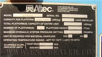 2011 ALTEC AT37G 4X4 BUCKET TRUCK