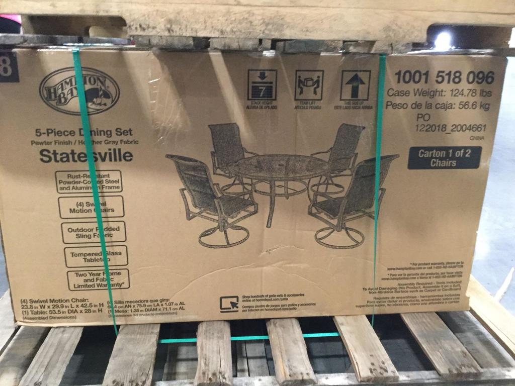 HAMPTON BAY 5 PIECE OUTDOOR PATIO SET