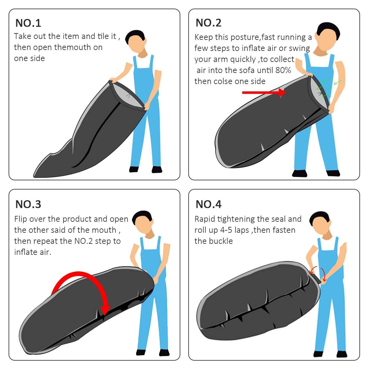 Inflatable Lounger Nylon Waterproof Durable Foldable with Carry Bag for Indoor