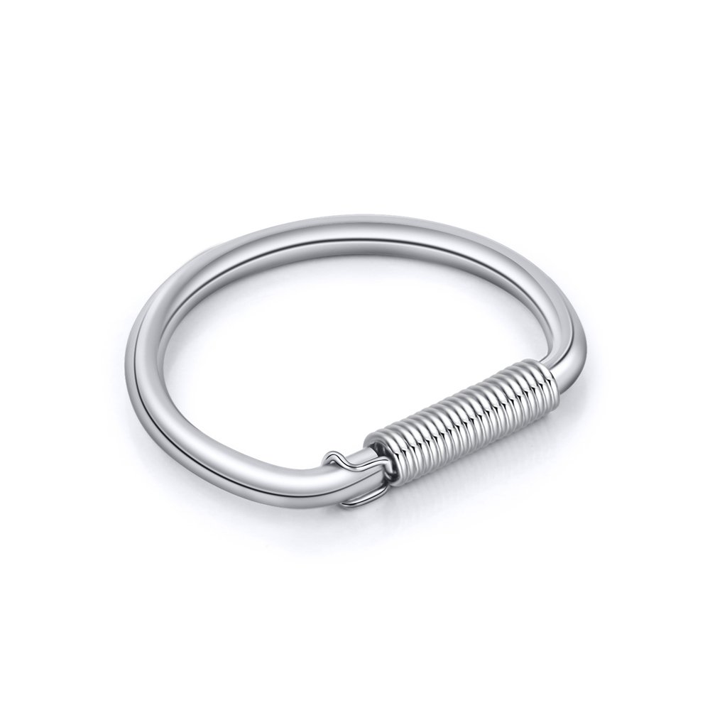 25% OFF Skeleton Clip Hollow Key Ring Durable Stainless Steel Keychain D-type Ring