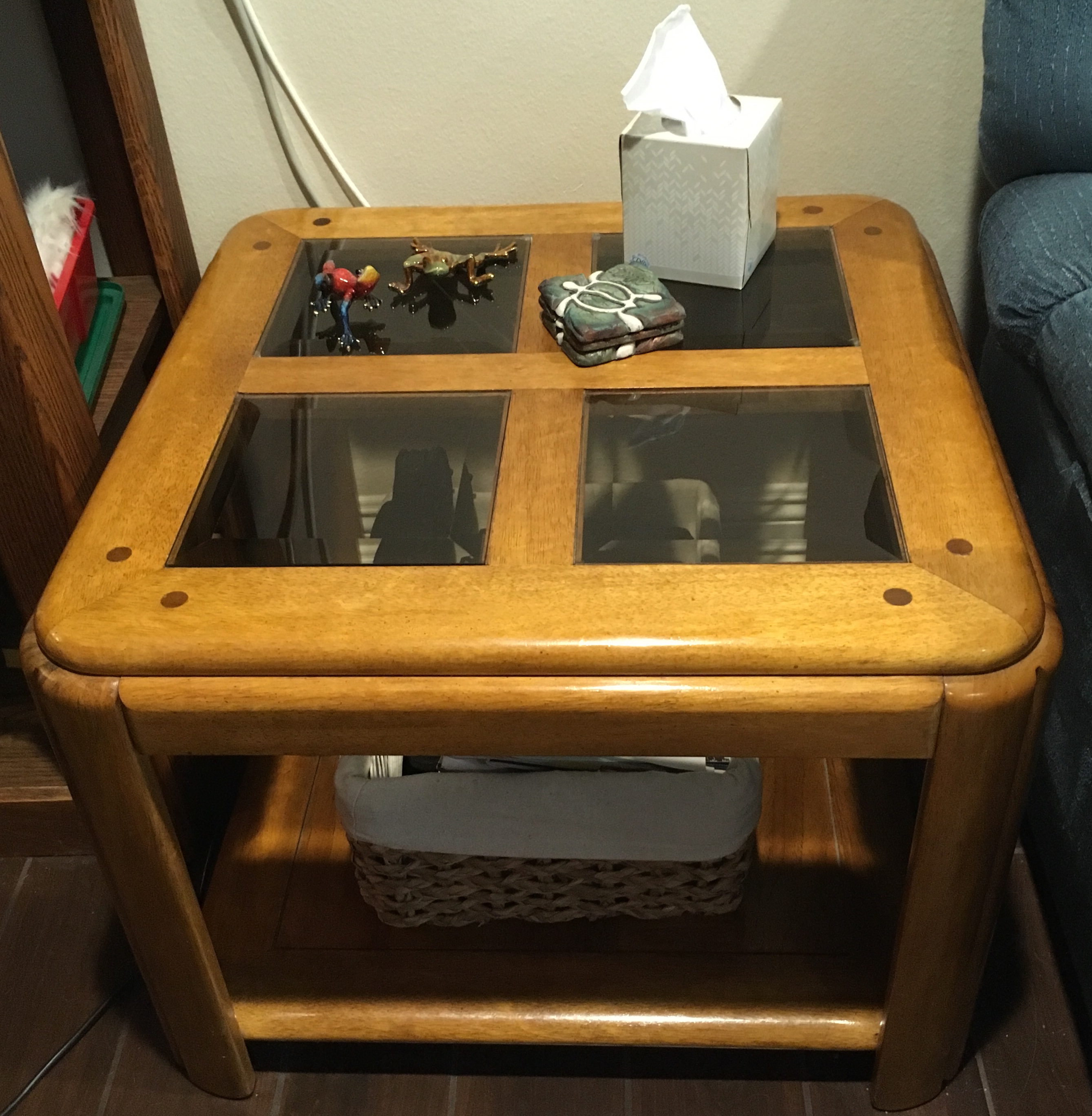 Golden Oak Living Room Coffee and End Table Set