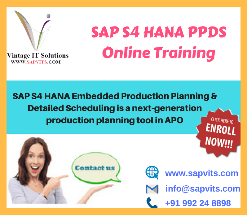 SAP PPDS Training | S4 HANA PPDS Online Training USA
