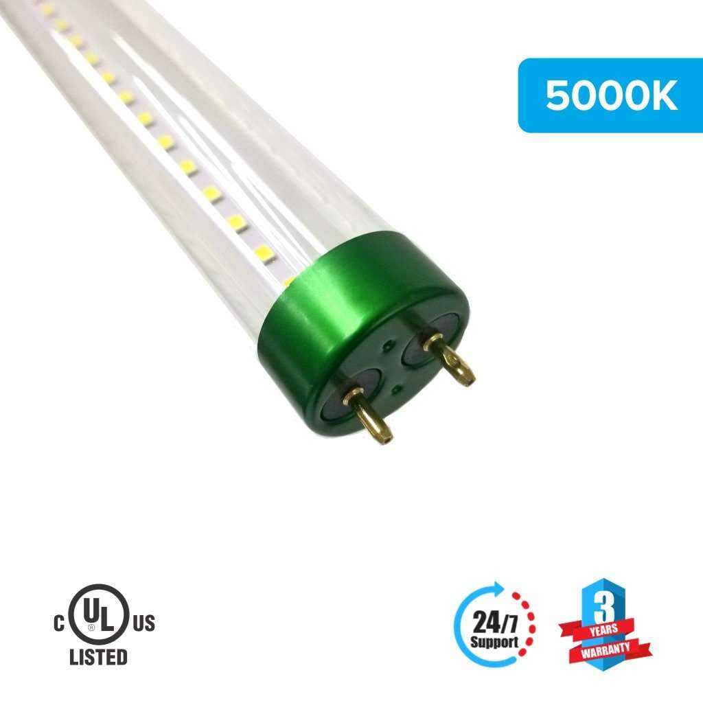 T8 4ft 18W LED Tube Glass 5000K Clear Single Ended power 1-Pack