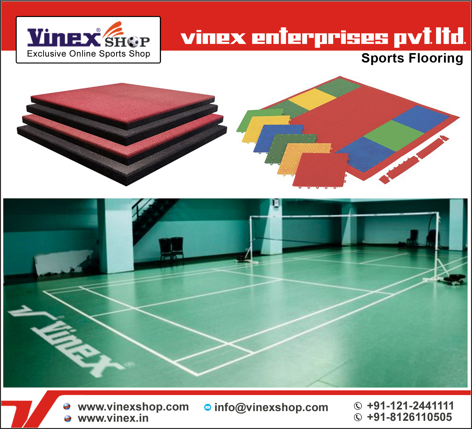 Sports, Badminton, Rubber Flooring Tiles Manufacturer