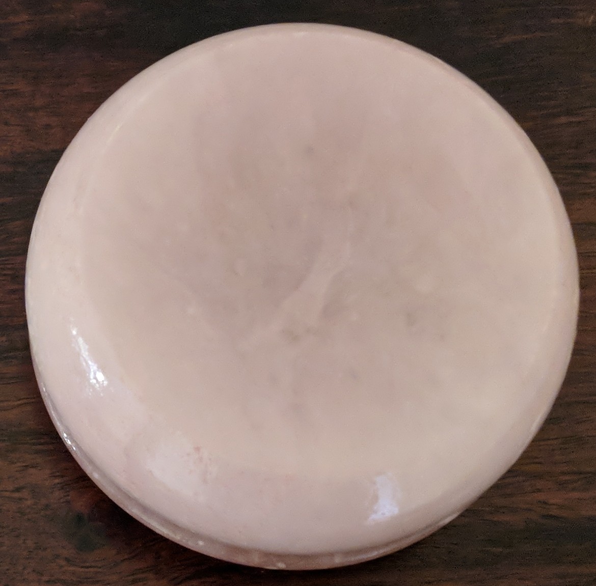 Vintage Round Pink Alabaster Trinket Box