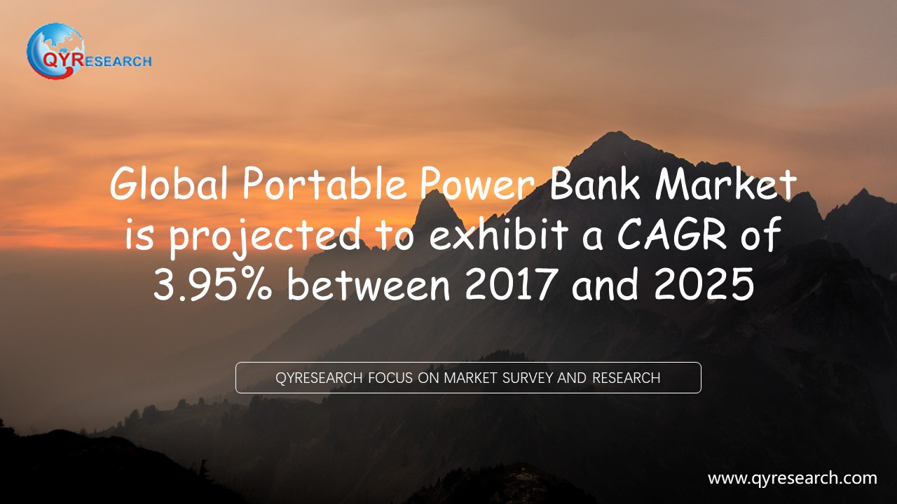 Global Portable Power Bank Market is projected to exhibit a CAGR of 3.95% between 2017 and 2025