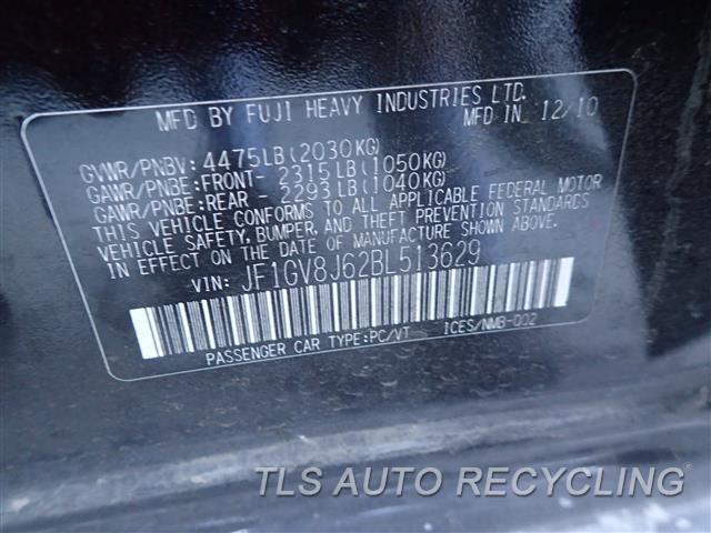 Used Parts for Subaru IMPREZA - 2011 - 901.SU1M11 - Stock# 8528GR