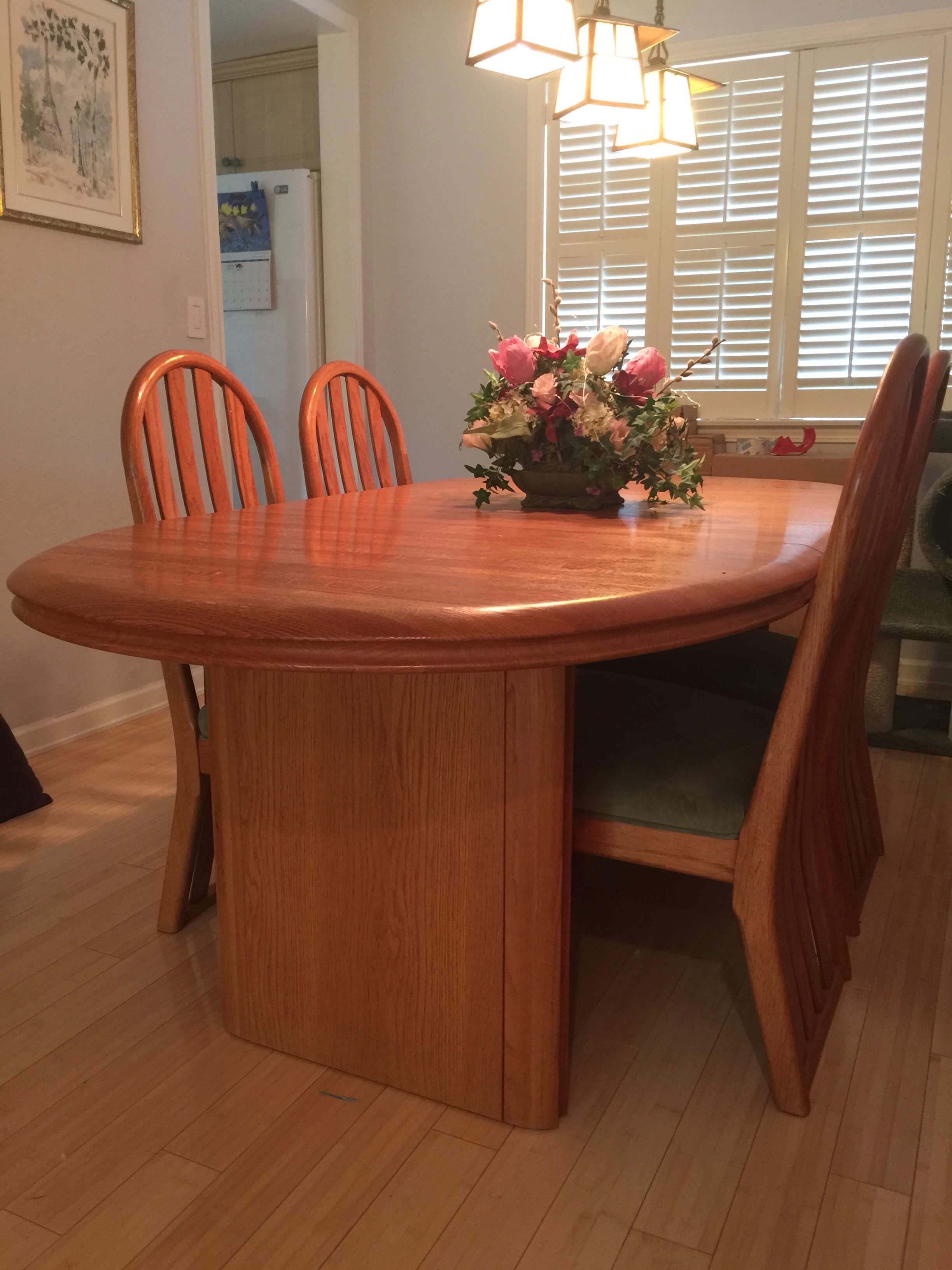 Oak dining room set