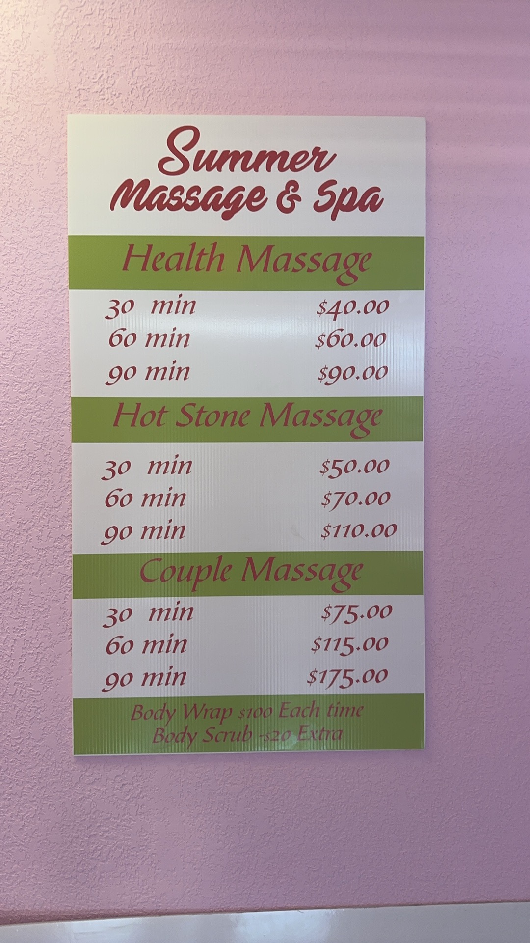 Summer Massage & Spa