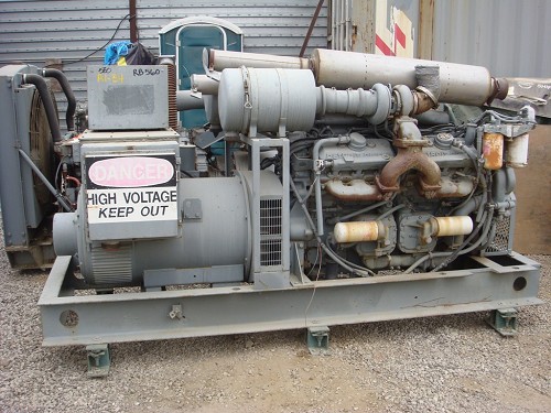 RUDOX GENERATOR SET 400KW 277/480 VOLTS, TWIN DETROIT, V12