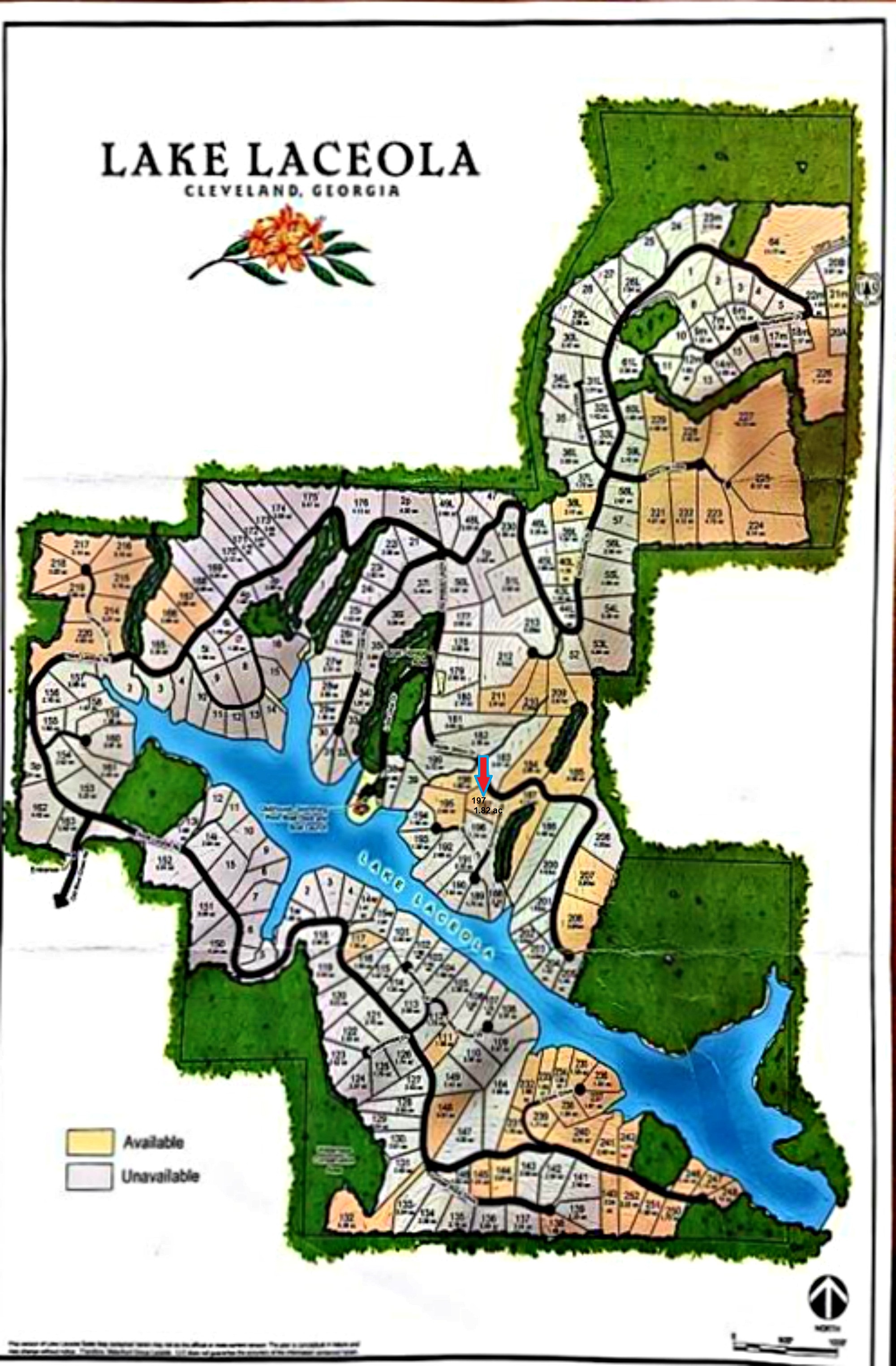 Beautiful LOT for Luxury Home. Private lake & gated community Lake Laceola, Cleveland, GA