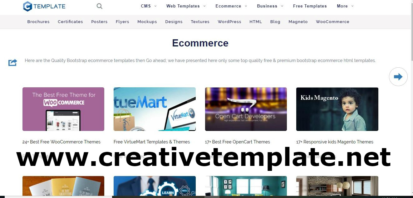 Online Ecommerce Website Templates - creativetemplate