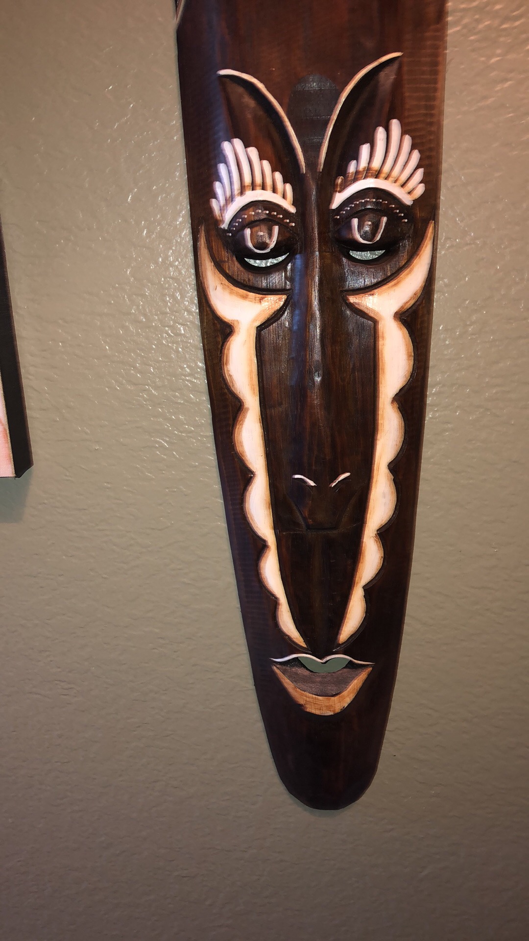 Pair of Hand-carved 100% Wooden African Masks