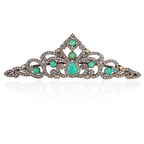 Buy Natural Gold Diamond Tiara Crown at Exciting Price @ Jewels Queen