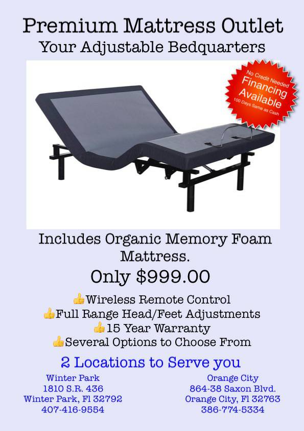New Full Adjustable Bed and Premium Foam Mattress Set
