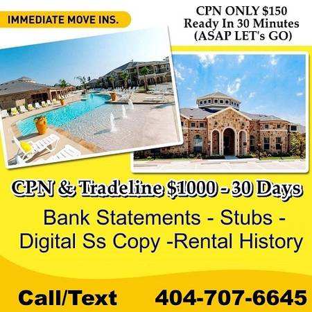 Craigslist.Com Craigslist.org CPN NUMBER Tradelines  Bank STATEMENTS CHECK STUBS
