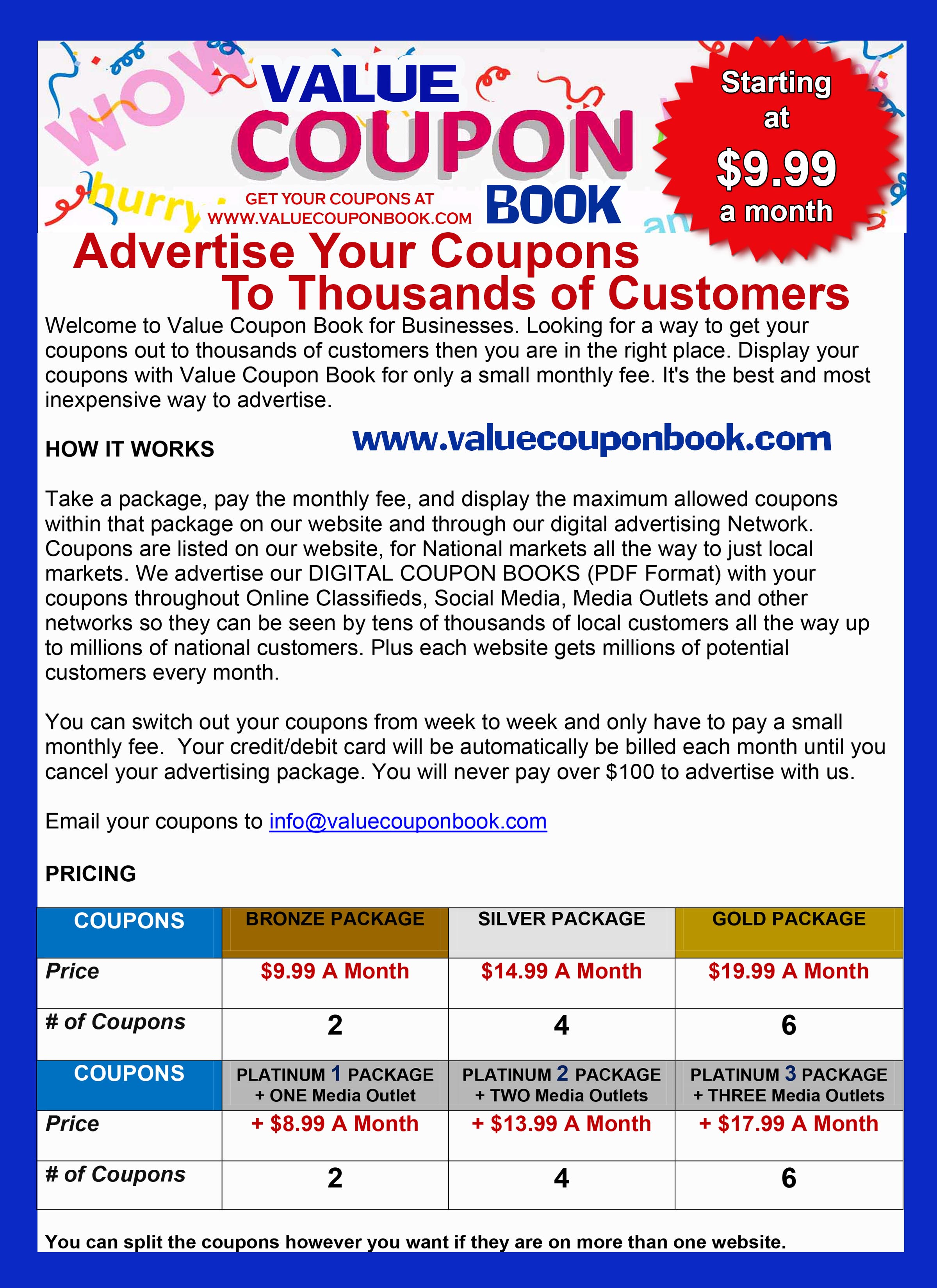 Coupons: Printing, Cleaning  Products,  Auto Services