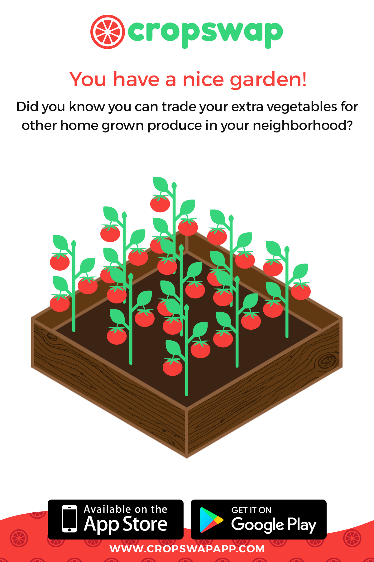 Cropswap new app. buy, sell and trade locally grown food