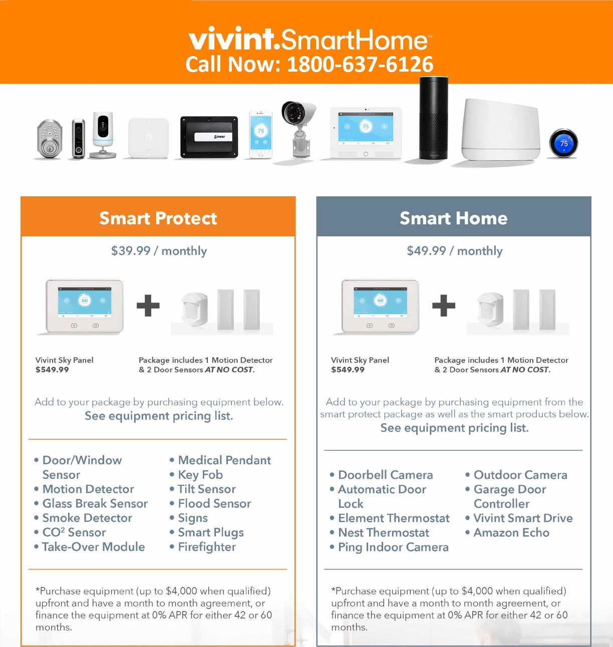 VIVINT HOME SECURITY 1800-637-6126 NO ACTIVATION FEE | FREE EQUIPMENT WORTH $1500