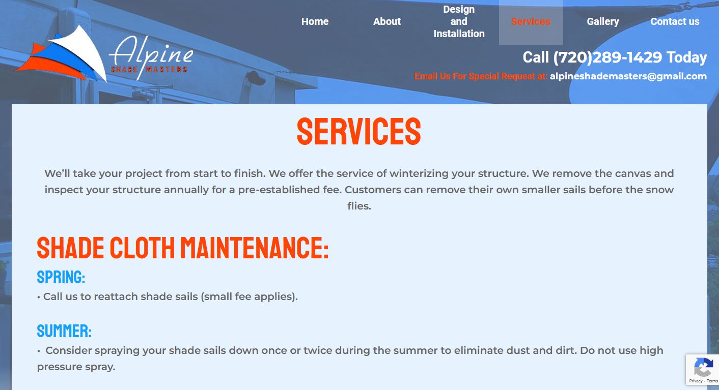 Shade Sail Replacement and Repair Services with Alpine Shade Masters, Inc