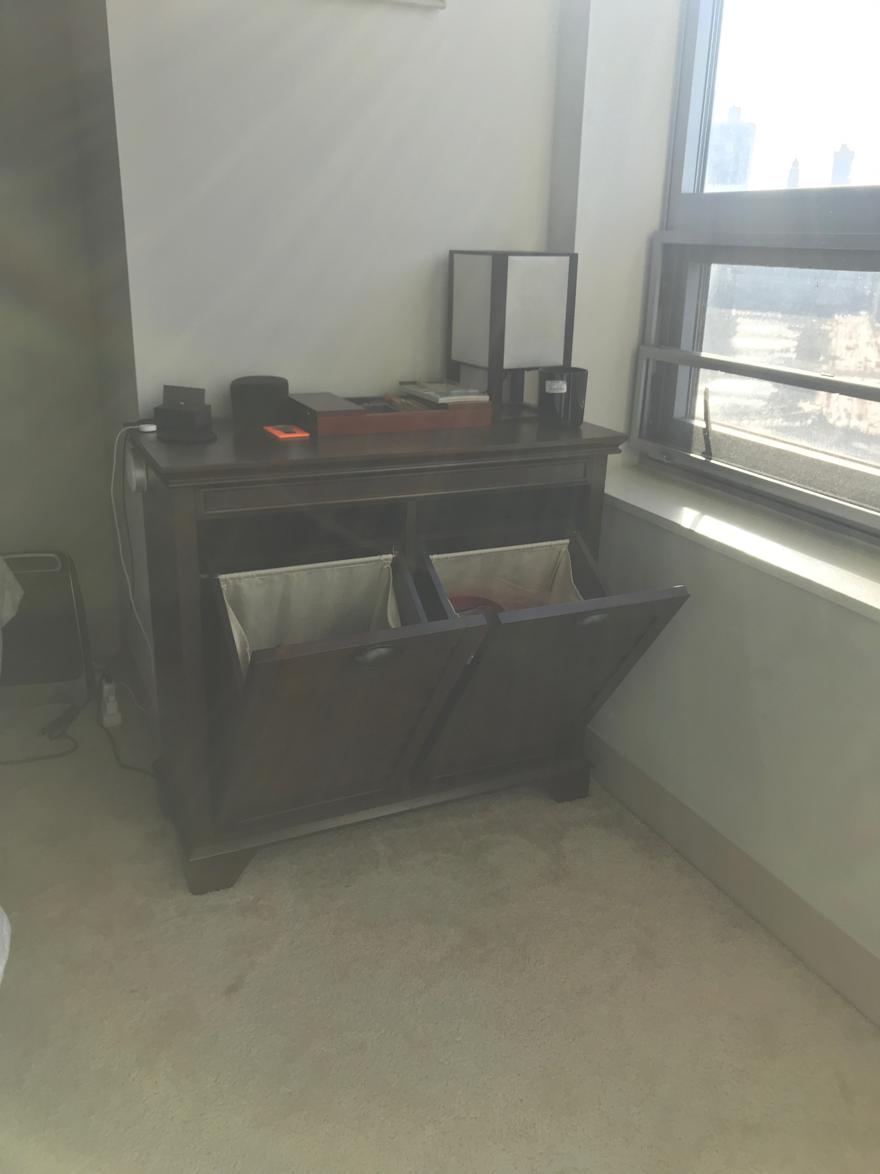 Crosley Furniture Lydia Two-Compartment Linen Hamper - Espresso - $80