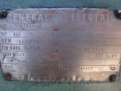 GENERAL ELECTRIC MOTOR 100HP