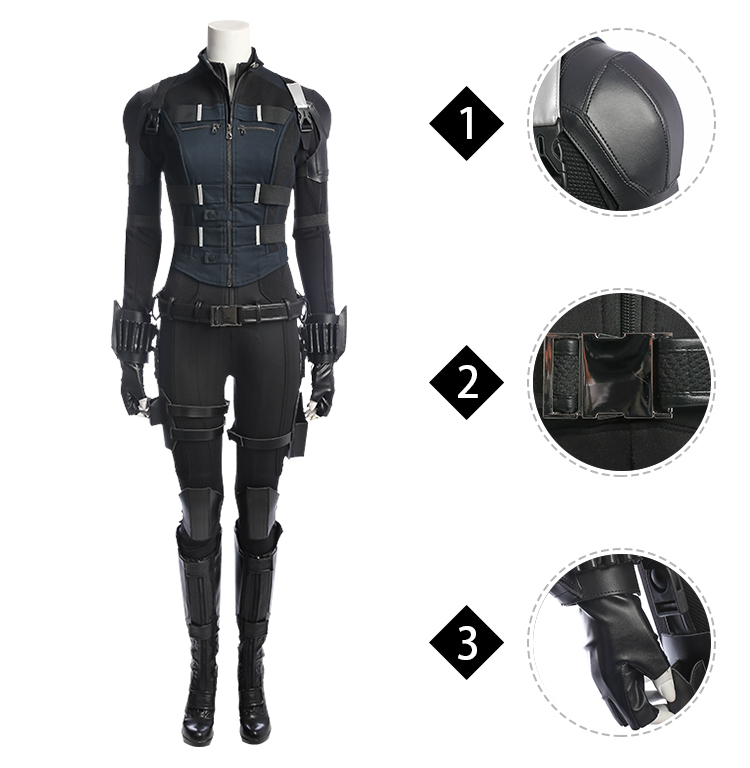 Infinity War Black Widow Natasha Romanoff Cosplay Costume Outfit