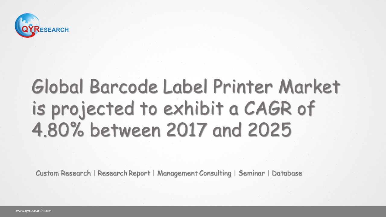 Global Barcode Label Printer Market is projected to exhibit a CAGR of 4.80% between 2017 and 2025