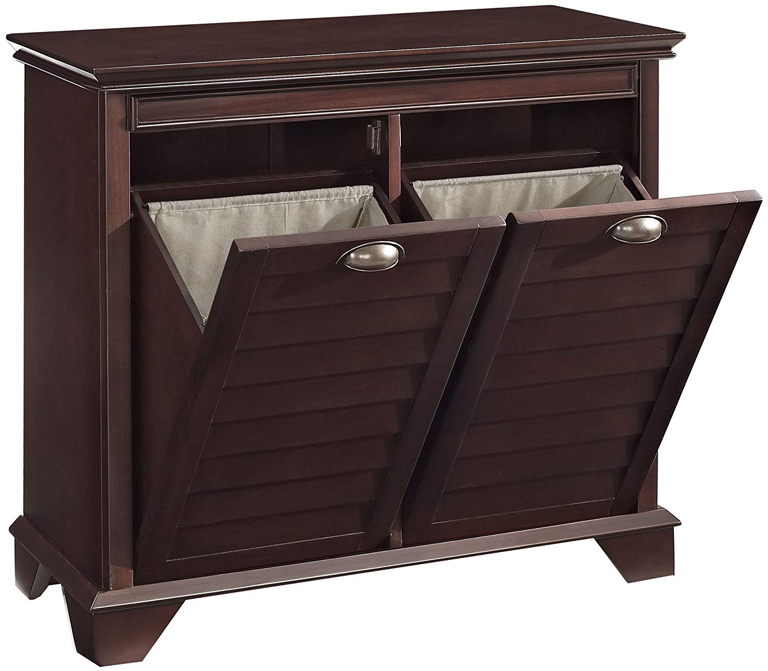 Crosley Furniture Lydia Two-Compartment Linen Hamper - Espresso