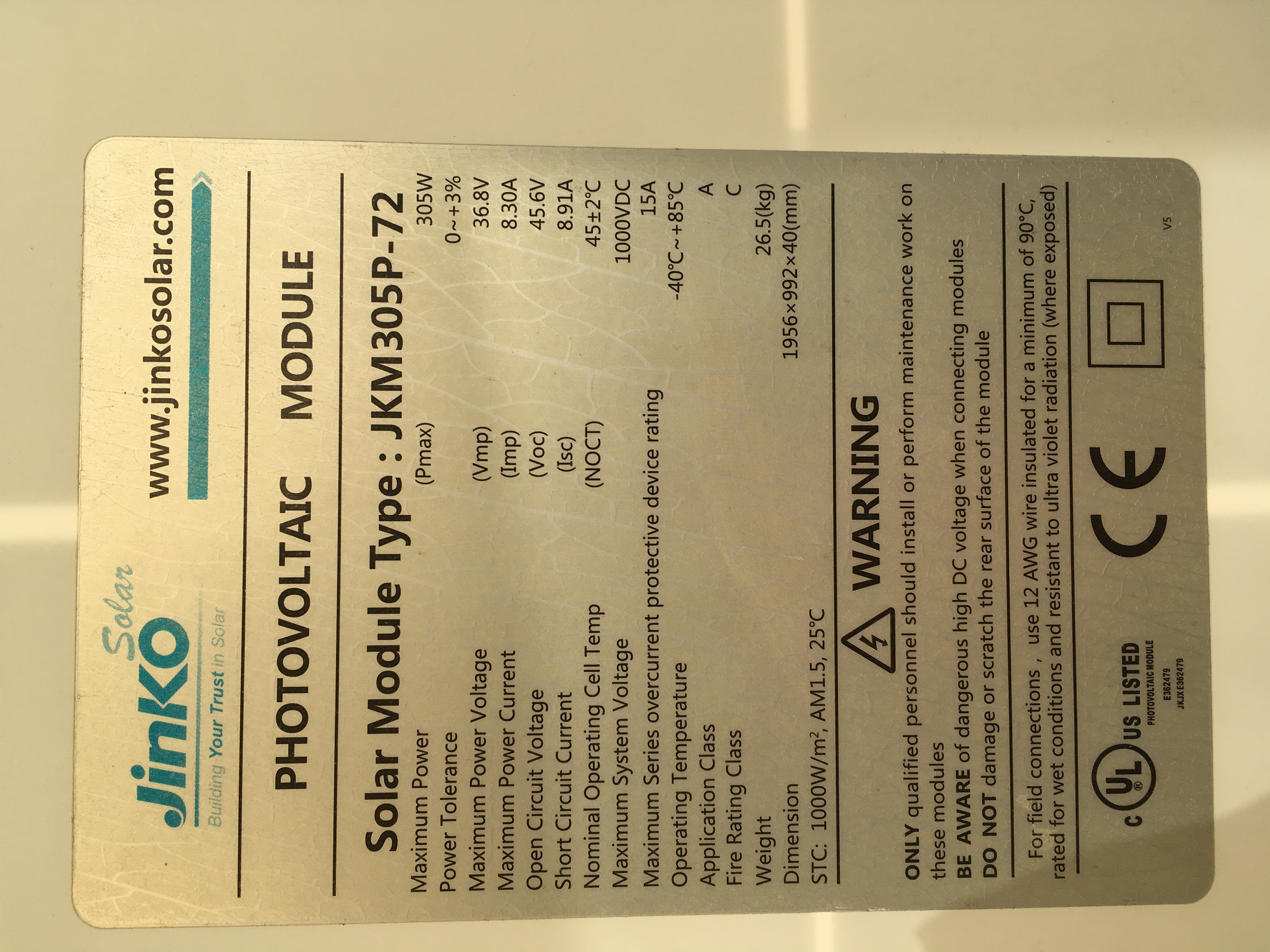 Used solar panels - 305 watt