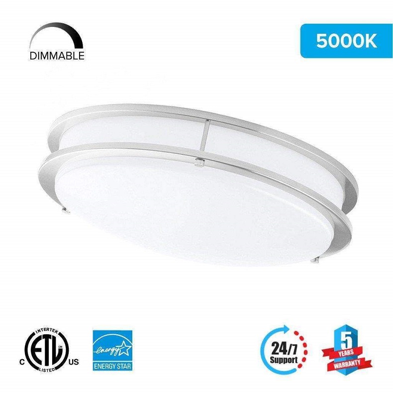 LED Double Ring 12in. Flush Mount - 14 Watt - Dimmable - 5000K - 1100