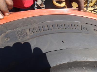 4 NEW MILLENNIUM SOLID PNEUMATIC FORKLIFT TIRE 8.25X15