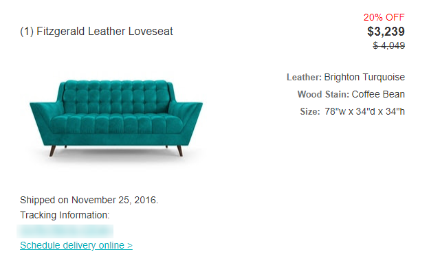 Joybird Fitzgerald Leather Loveseat - $1950