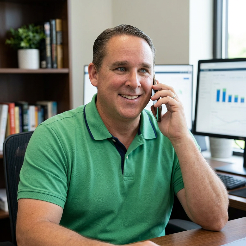 Ethan McAuliffe in the office