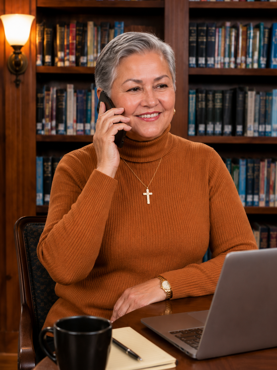 Pua Kelley-Rimovsky on a call