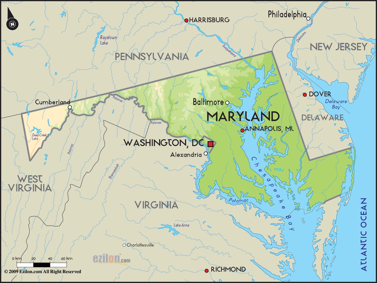 Map of Maryland service area