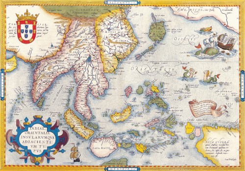 Antique Maps of the WorldMap of South East AsiaAbraham Orteliusc 1590