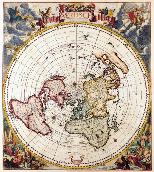 Antique Maps of the WorldPolar MapCornelis Dankertzc 1700