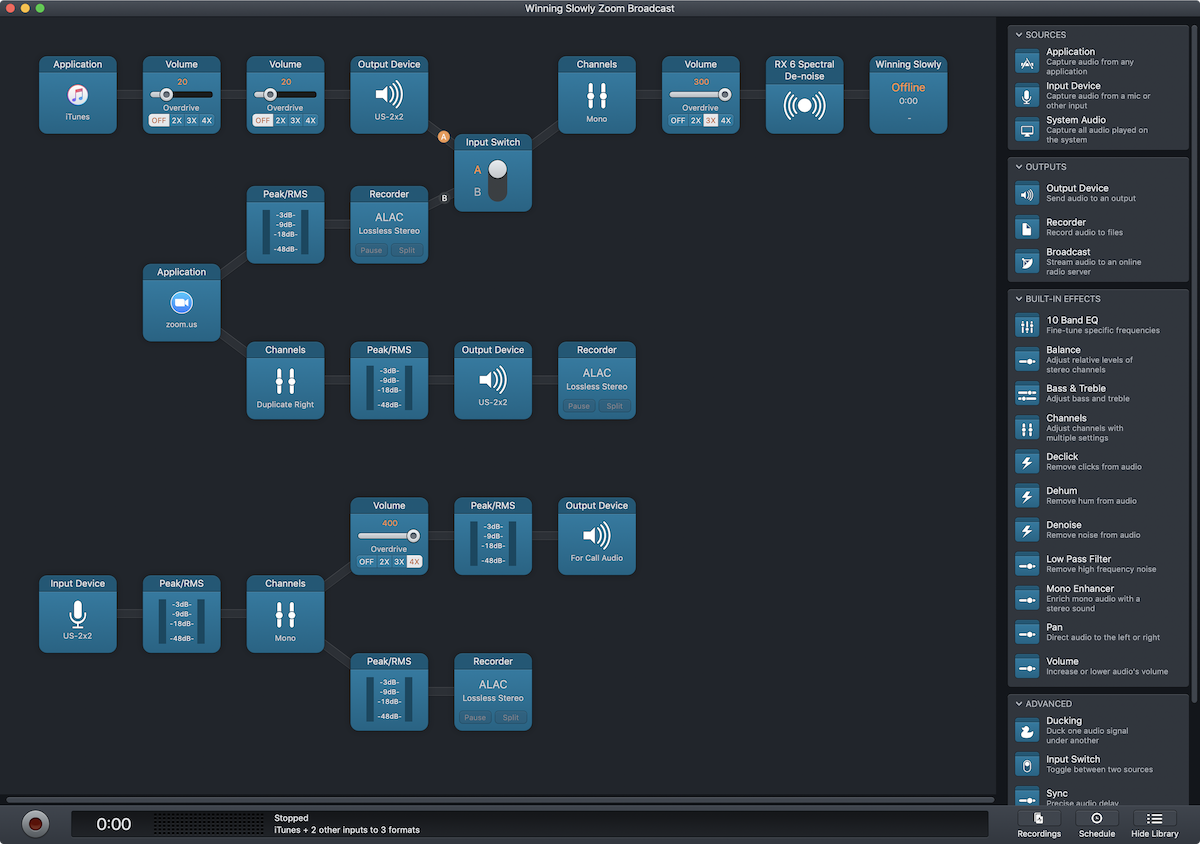 Audio Hijack with iZotope Denoise