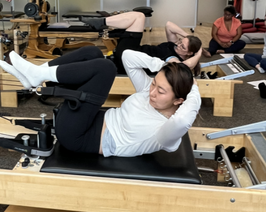 a woman stretching her arm
